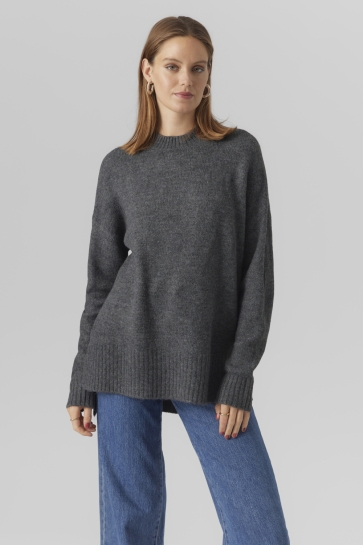Vero Moda Trui VMLEFILE OVERSIZE BOXY BLOUSE NOOS 10269229 Medium Grey Melange