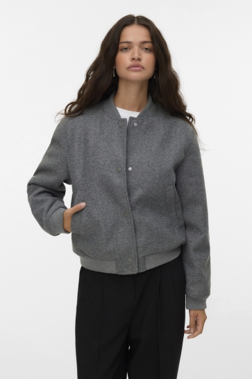 Vero Moda Jas VMFORTUNE SHORT BOMBER JACKET GA NO 10331816 Medium Grey Melange