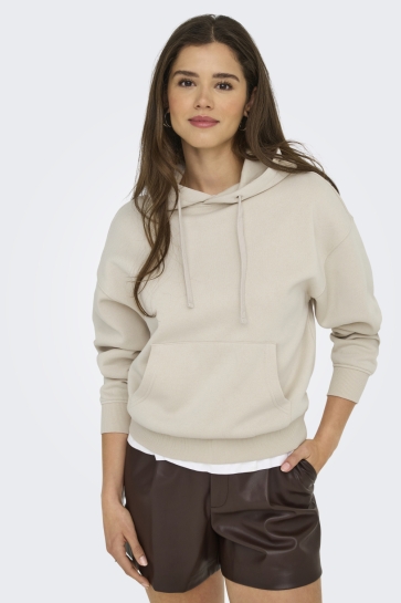 Only Trui ONLBEST LIFE L/S HOOD SWT NOOS 15338730 PUMICE STONE