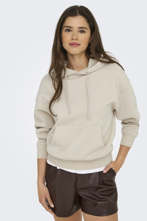 Only beige dames sweater | Model vooraanzicht