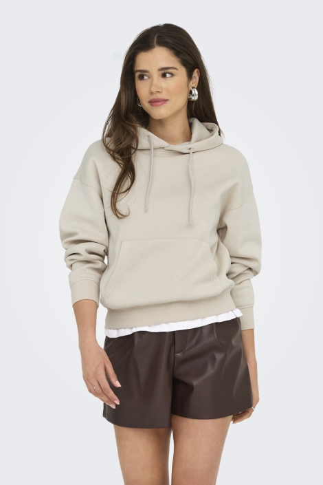 Only beige dames sweater | Model vooraanzicht