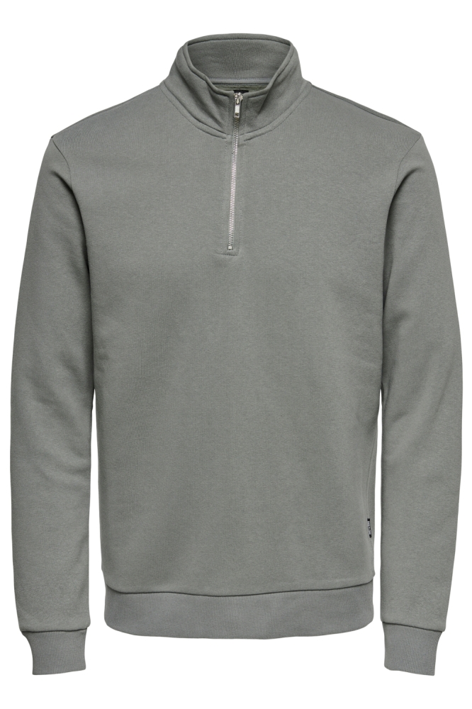 Only & Sons groene heren sweater | Vooraanzicht
