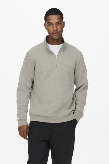 Only & Sons Trui ONSCERES HALF ZIP SWEAT NOOS 22019055 SILVER LINING