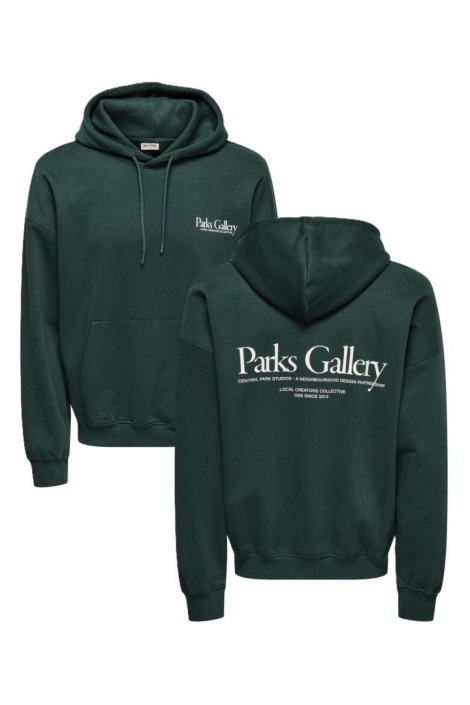 Only & Sons groene heren sweater | Vooraanzicht