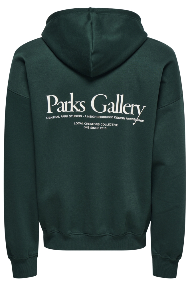 Only & Sons groene heren sweater | Achteraanzicht