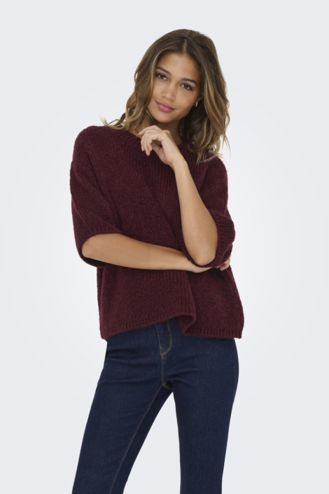 Jacqueline de Yong bordeaux dames trui | Model