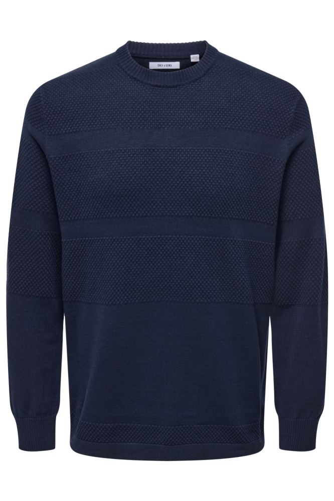 Only & Sons blauwe heren trui | Vooraanzicht