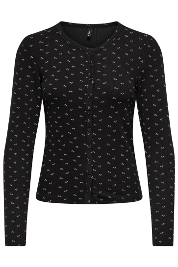 Only ONLNORA L/S CARDIGAN CS JRS 15370900 Black/Little flo