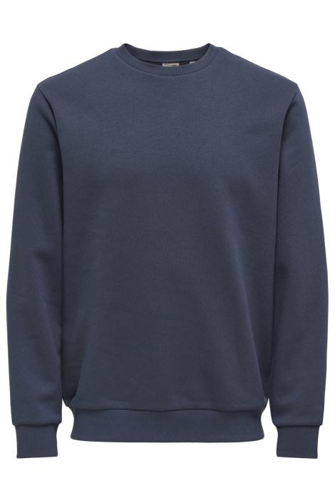 Only & Sons blauwe heren sweater | Vooraanzicht