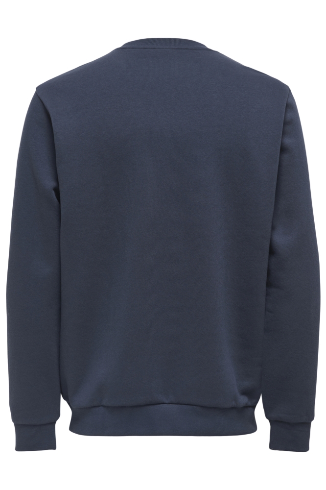 Only & Sons blauwe heren sweater | Achteraanzicht