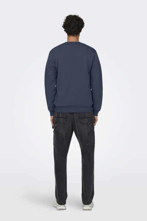 Only & Sons blauwe heren sweater | Model