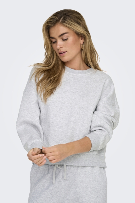 Only grijze dames sweater | Model vooraanzicht