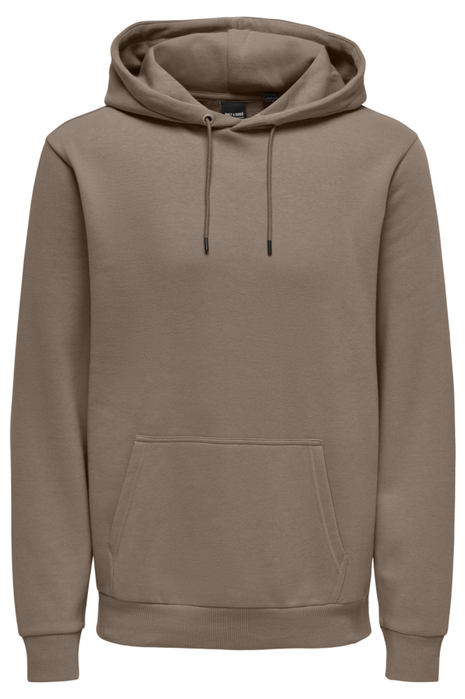 Only & Sons taupe heren sweater | Vooraanzicht