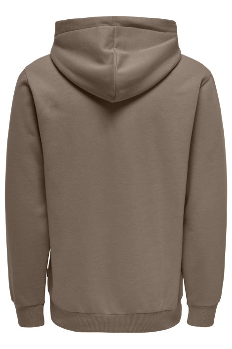Only & Sons taupe heren sweater | Achteraanzicht