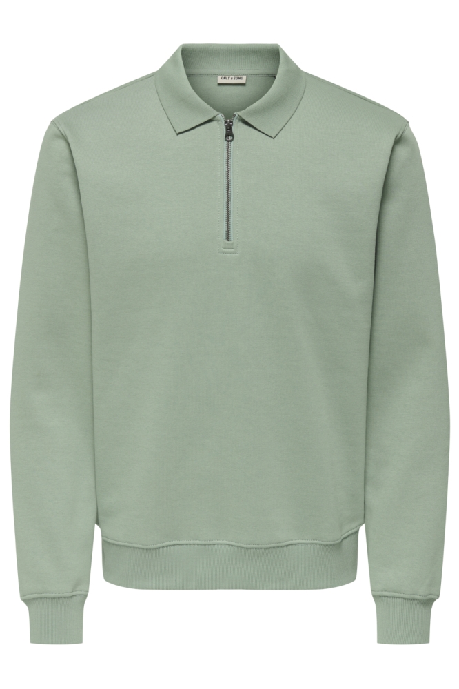 Only & Sons groene heren polo | Vooraanzicht