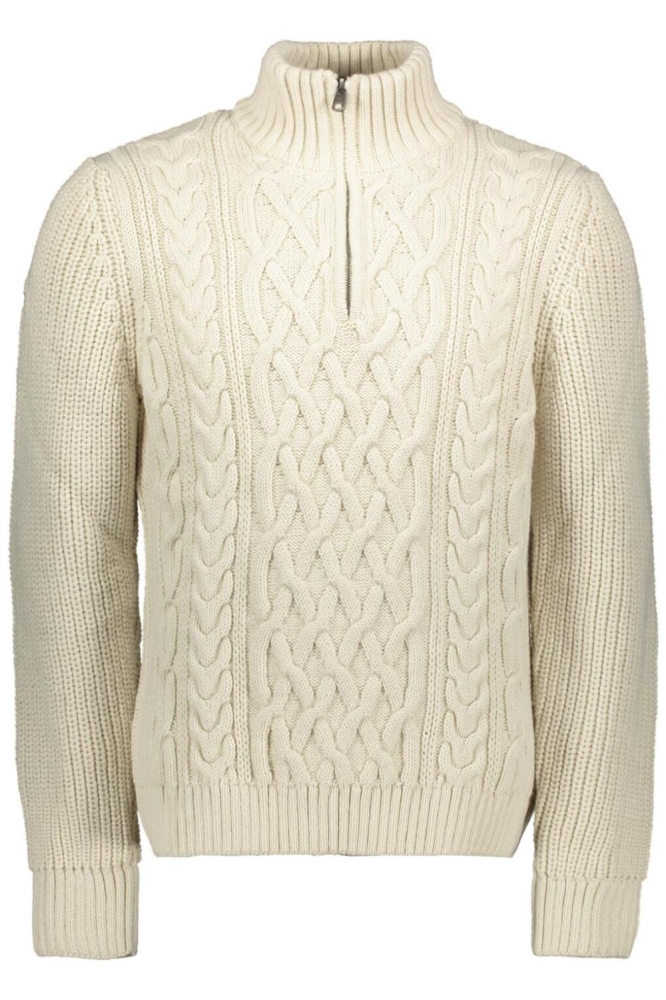 Superdry ecru heren trui | Vooraanzicht