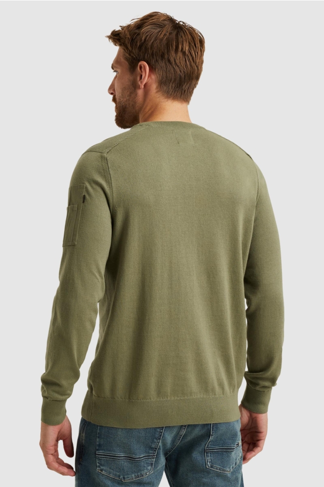 PME legend groene heren trui | Model achteraanzicht