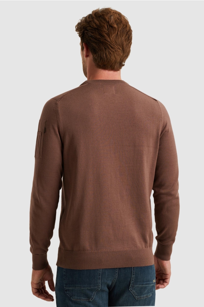 PME legend bruine heren trui | Model achteraanzicht