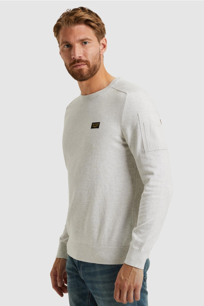 PME legend grijze heren trui | Model zijaanzicht