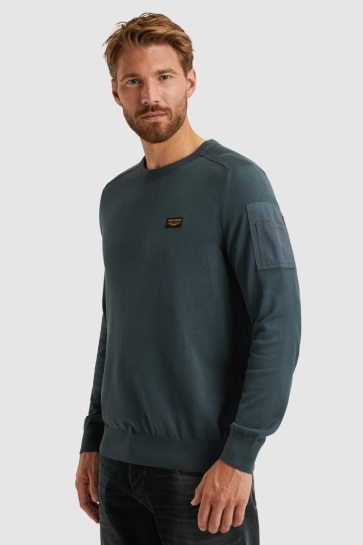 PME legend r-neck american classic knit Blauw