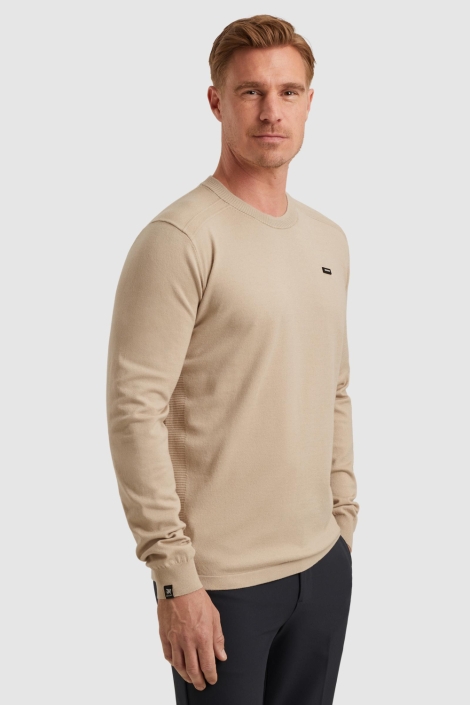 Vanguard beige heren trui | Model zijaanzicht