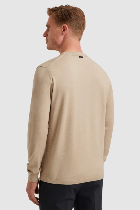 Vanguard beige heren trui | Model achteraanzicht
