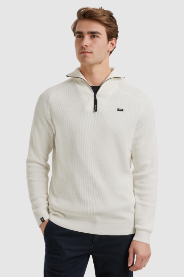 Vanguard half zip collar cotton structure Wit