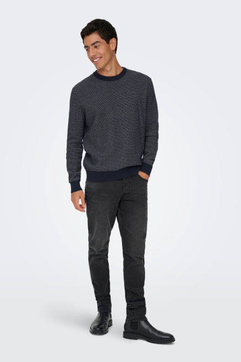 Only & Sons blauwe heren trui | Model