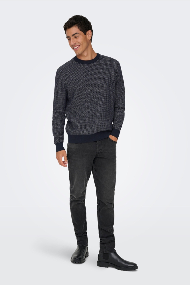 Only & Sons blauwe heren trui | Model