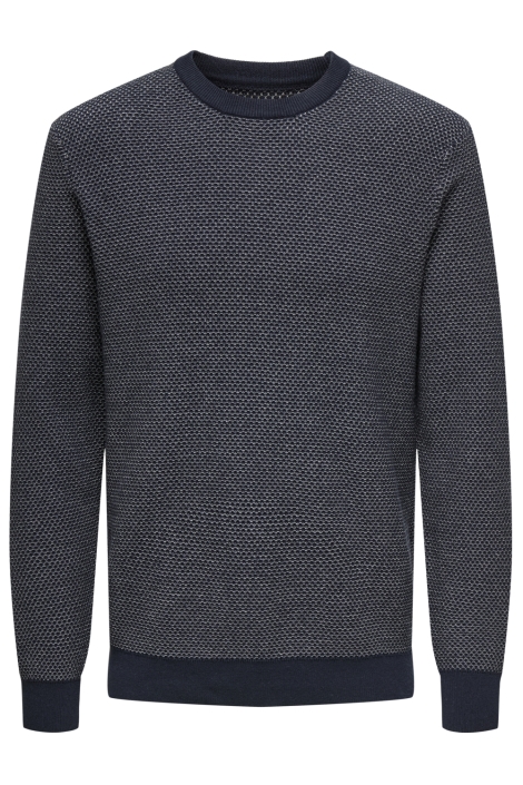 Only & Sons blauwe heren trui | Vooraanzicht