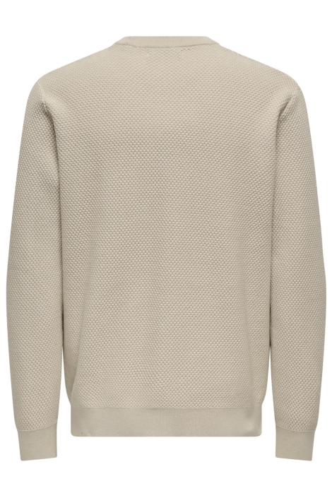 Only & Sons beige heren trui | Achteraanzicht