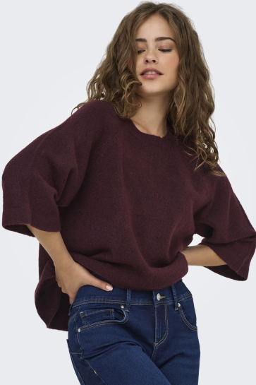 Only onlsimoni 3/4 pullover knt noos Bordeaux