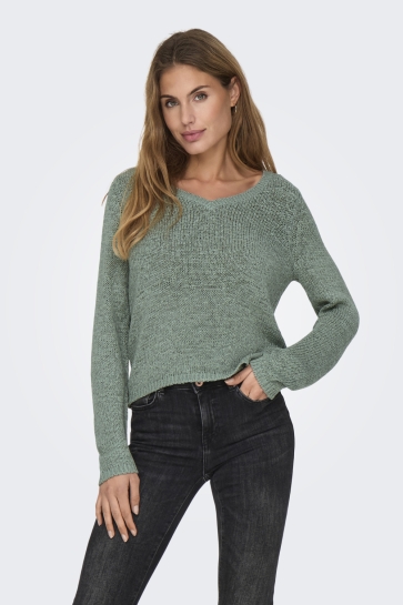 Only Trui ONLGEENA L/S V-NECK KNT NOOS 15340862 Lily Pad