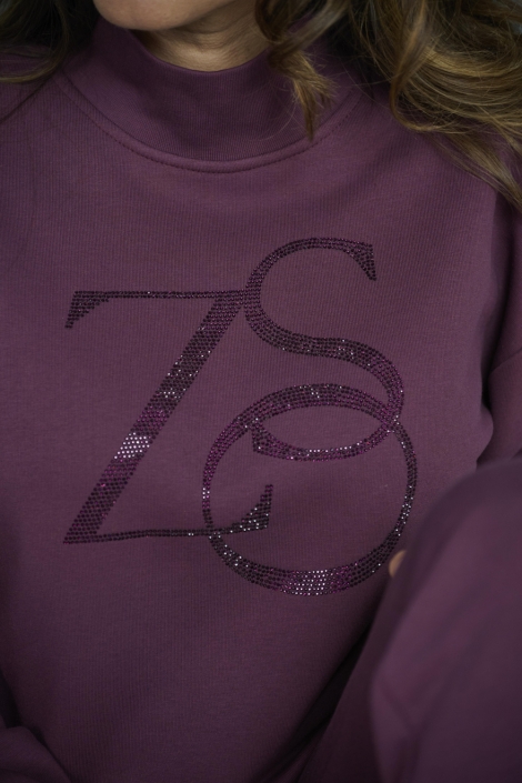 Zoso bordeaux dames sweater | Close up
