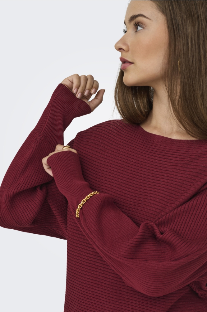 Only bordeaux dames trui | Close up