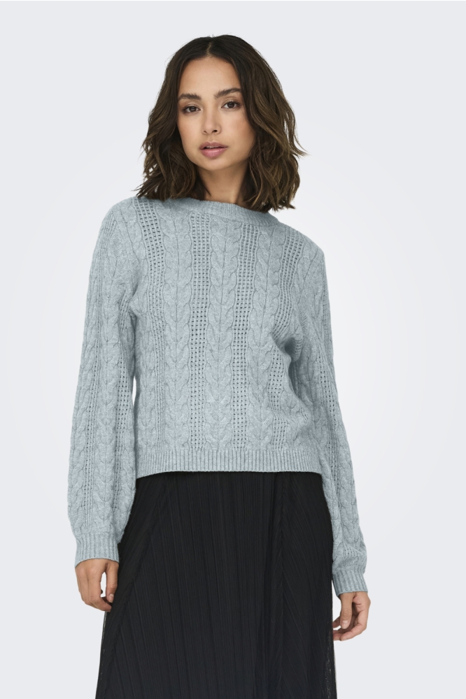 Only blauwe dames trui | Model vooraanzicht