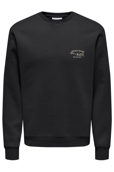 Only & Sons zwarte heren sweater | Vooraanzicht