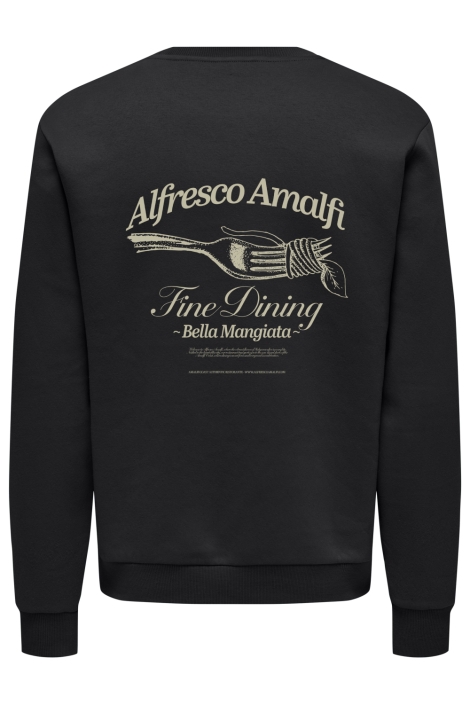 Only & Sons zwarte heren sweater | Achteraanzicht