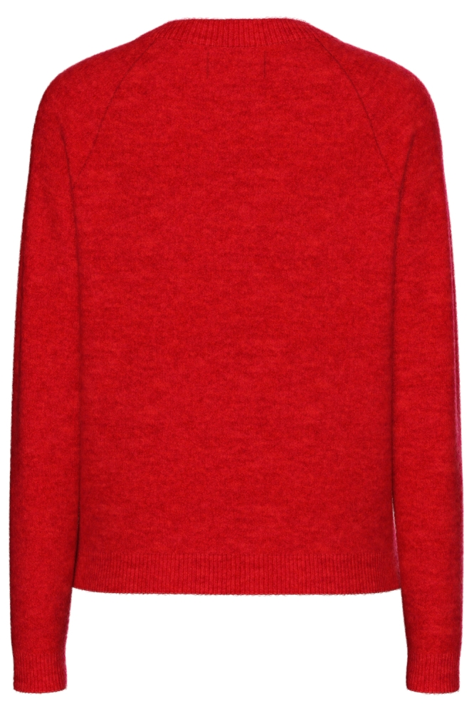 Pieces rode dames trui | Achteraanzicht