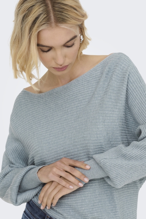 Only blauwe dames trui | Model vooraanzicht