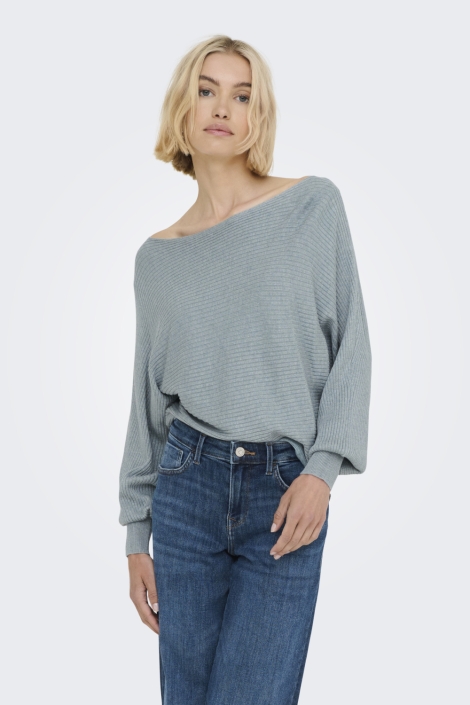 Only blauwe dames trui | Model vooraanzicht
