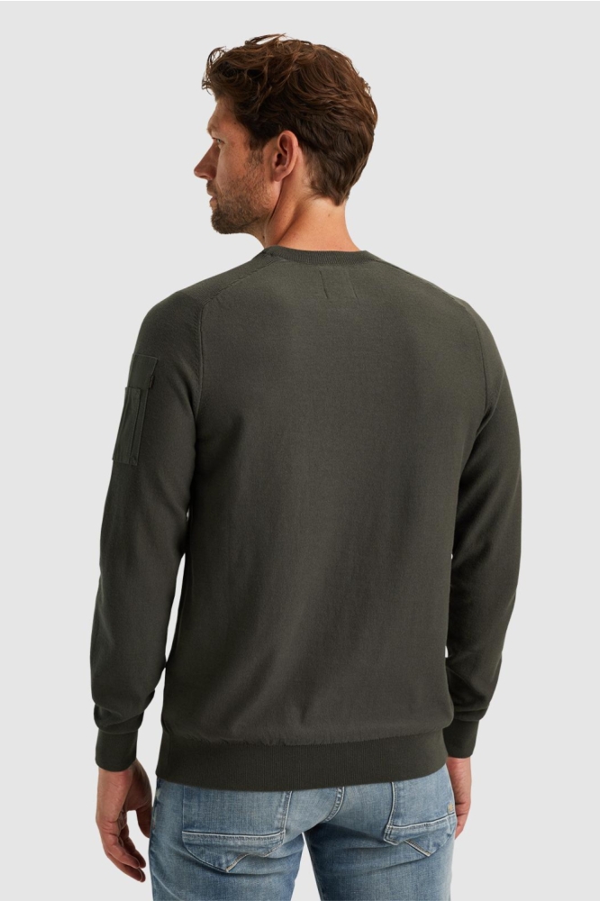 PME legend groene heren trui | Model achteraanzicht