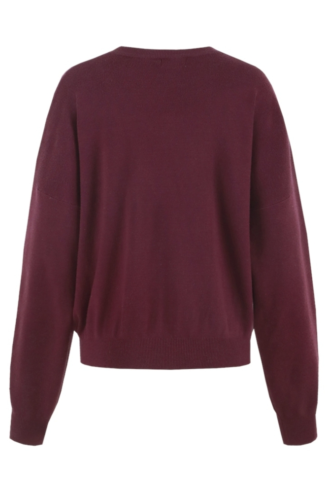 Fluresk paarse dames trui | Achteraanzicht