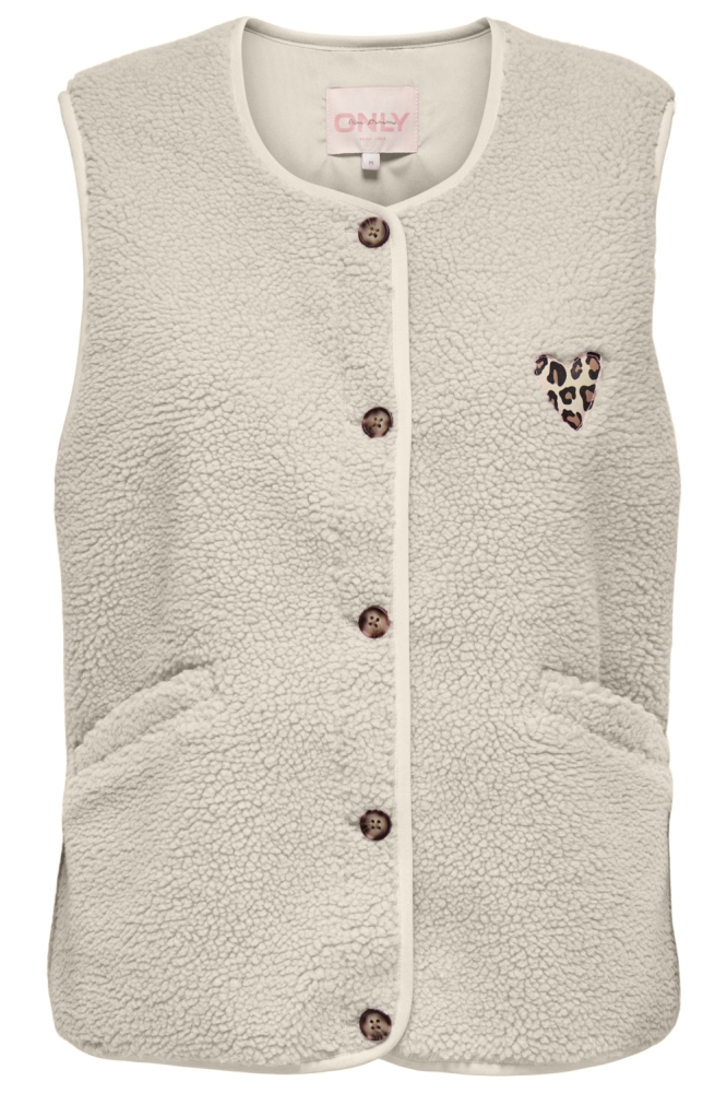 Only beige dames gilet | Vooraanzicht