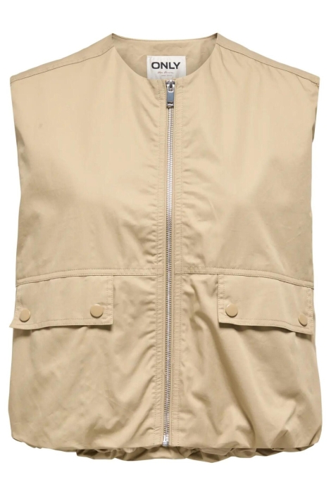 Only zand dames gilet | Vooraanzicht