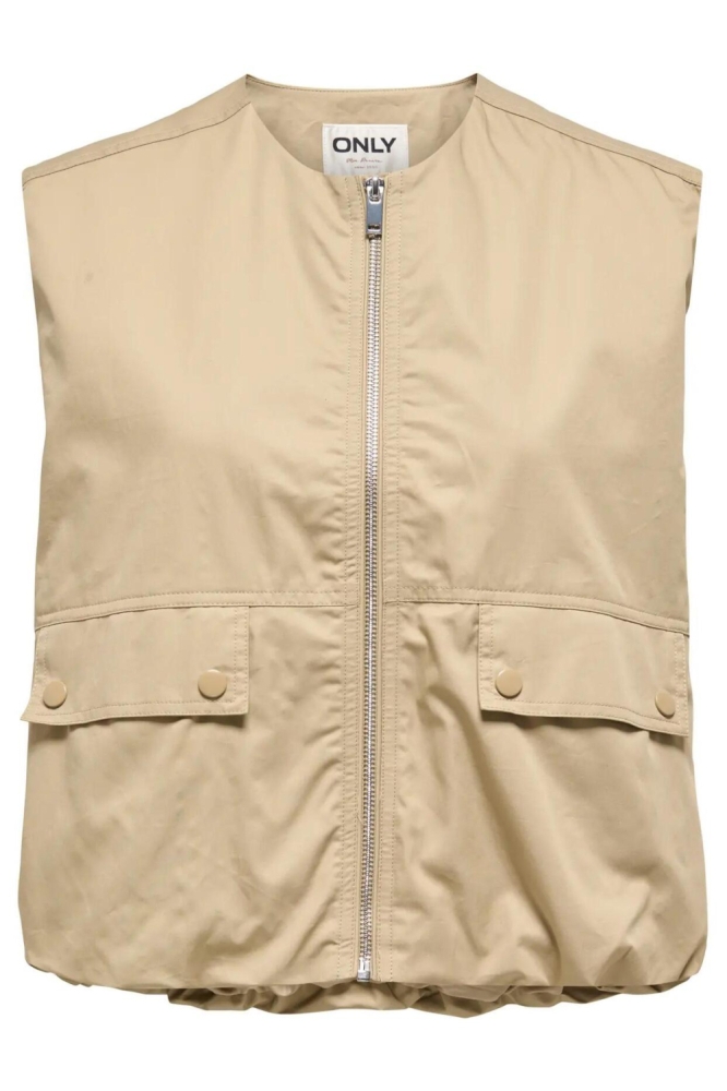 Only zand dames gilet | Vooraanzicht
