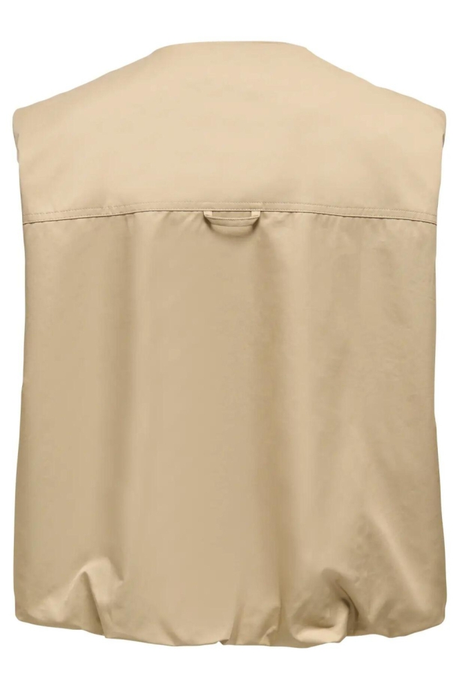 Only zand dames gilet | Achteraanzicht