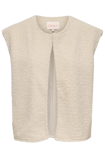 Only onlvita teddy vest pnt cs Beige