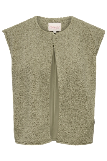 Only onlvita teddy vest pnt cs Groen