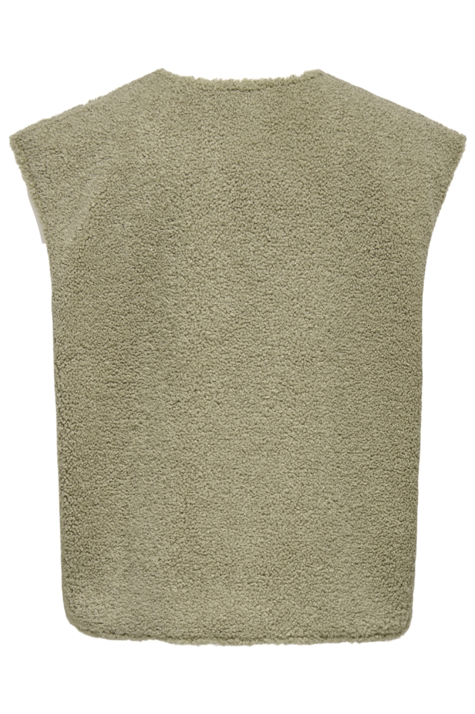 Only groene dames gilet | Achteraanzicht